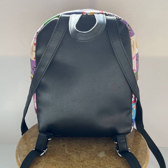 NINTENDO Animal Crossing Multicoloured Cartoon Print Zip Pockets Backpack Bag - Picture 6 of 16